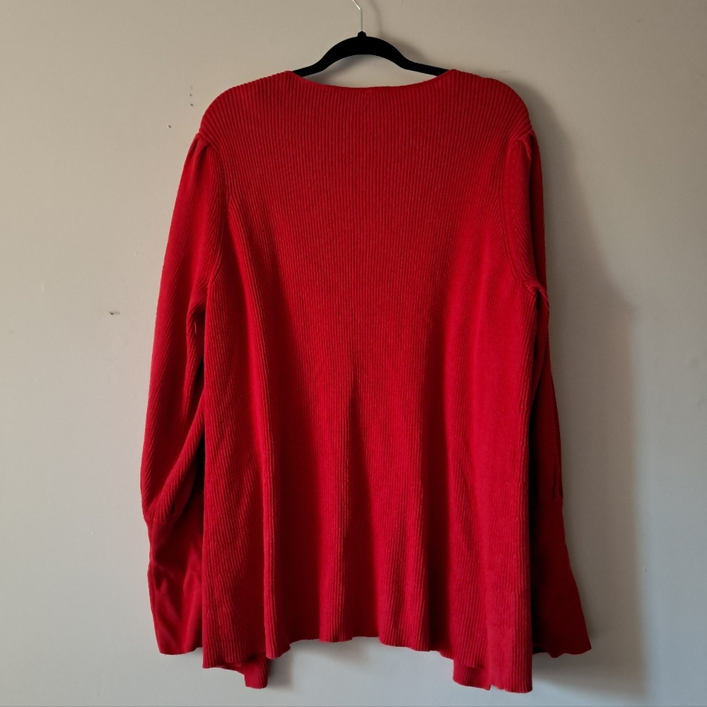 CAbi Vibrant Red Open-Front Ribbed Cardigan - Picture 5 of 5